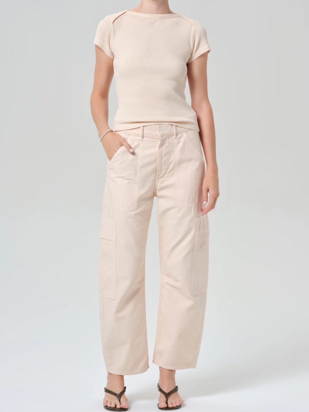 Citizens Of Humanity Marcelle Cargo Barrel Low Slung Pants Roselle 26 NWT $248.